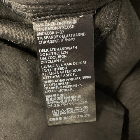 HAIDER ACKERMANN Size S Black Gold Piped Cotton Linen Blend Set