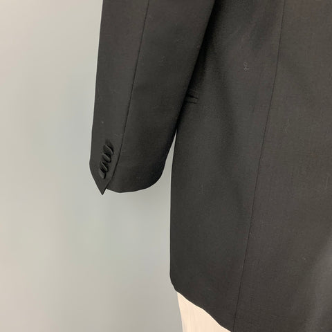 ERMENEGILDO ZEGNA Size 46 Black Wool Tuxedo Sport Coat