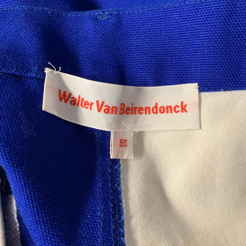 WALTER VAN BEIRENDONCK Size 34 Orange Cobalt Paint Splatter Cotton Casual Pants
