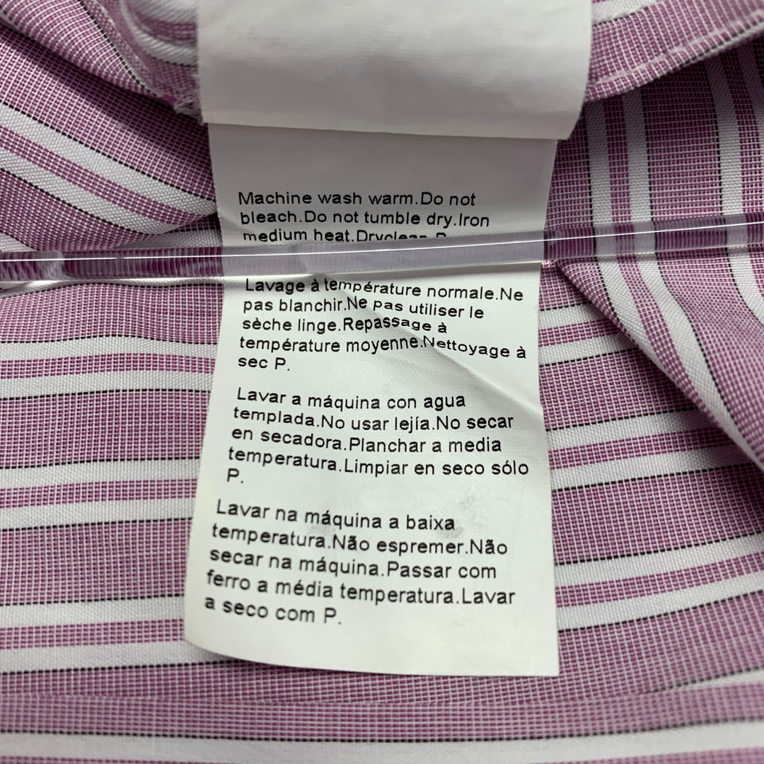HUGO BOSS Size L Purple White Stripe Cotton Long Sleeve Shirt Sui Generis Designer Consignment HUGO BOSS Size L Purple White Stripe Cotton Long Sleeve Shirt Sui Generis Designer Consignment