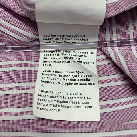 HUGO BOSS Chemise à manches longues en coton rayée violet et blanc taille L