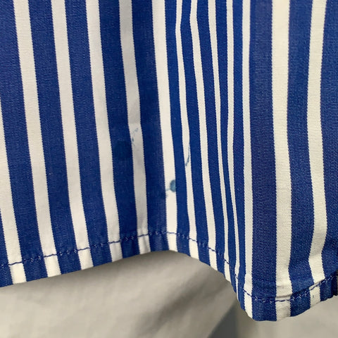 RALPH LAUREN Size XL Blue White Stripe Cotton One Pocket Long Sleeve Shirt