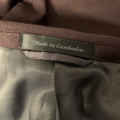 CALVIN KLEIN Chest Size 40 Brown Wool Blend Notch Lapel Sport Coat
