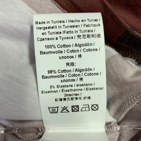 VIVIENNE WESTWOOD Size S Brown Lavender Print Cotton Crew Neck T-shirt
