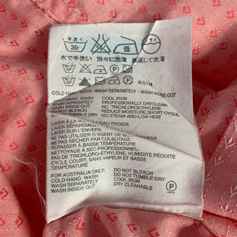 PRADA Size M Pink White Textured Cotton Long Sleeve Shirt