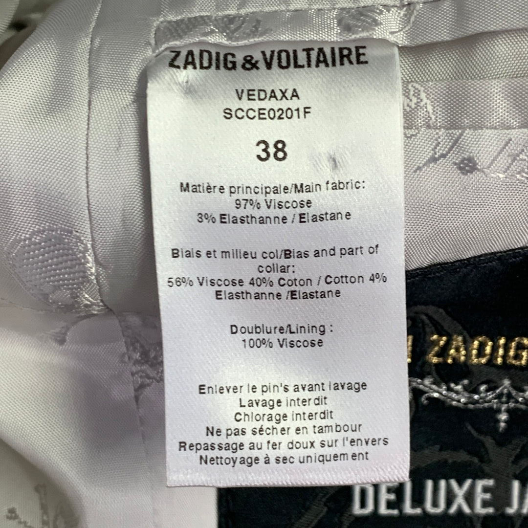 ZADIG & VOLTAIRE Size M Vedaxa Deluxe White Viscose Cotton Woven Jacket Blazer