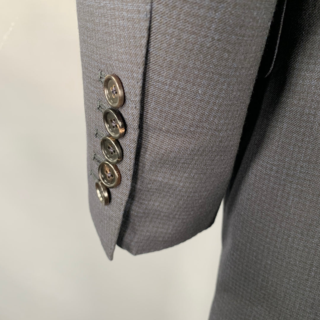 TOM FORD Size 44 Black Navy Checkered Wool Blend Sport Coat