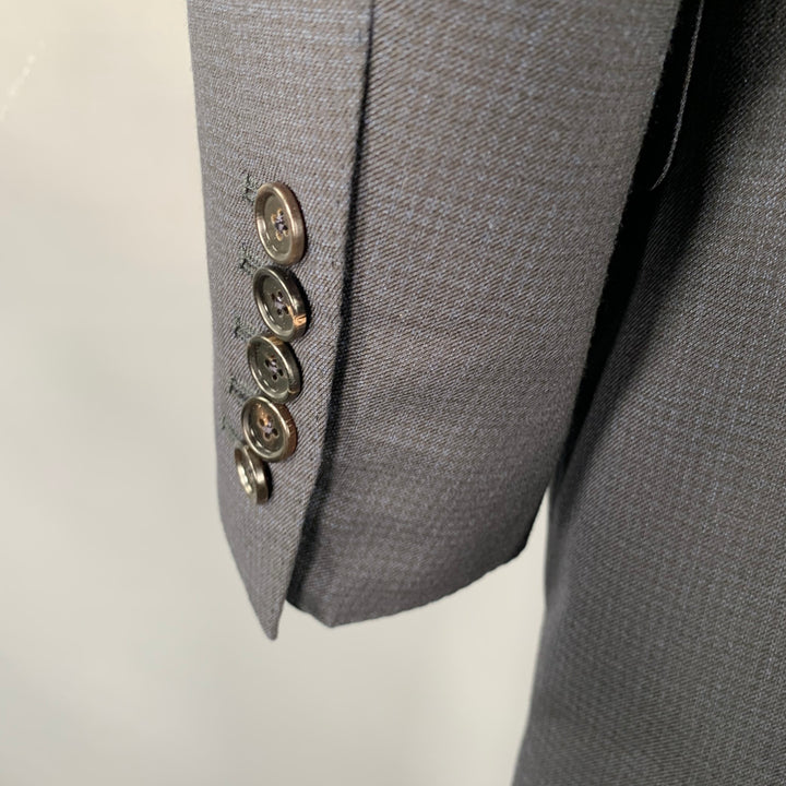 TOM FORD Size 44 Black Navy Checkered Wool Blend Sport Coat
