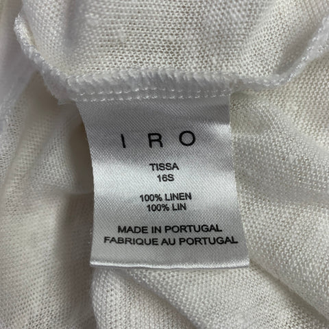 IRO Size XS Tissa White Linen Sleeveless Lace-Up Tank Top