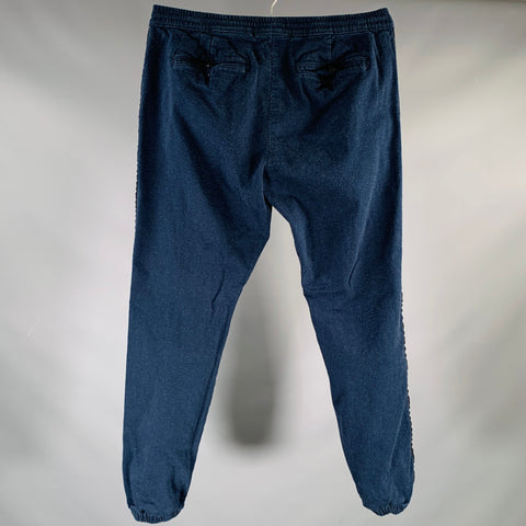TODD SNYDER Size M Navy Cotton Blend Drawstring Casual Pants