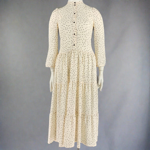 BAUM UND PFERDGARTEN Size L Beige Black Polyester Blend Dots A-Line Dress