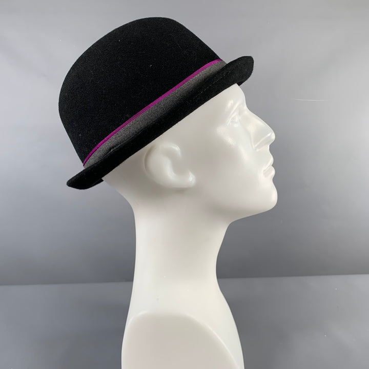 PAUL SMITH Size 7.5 Black Grey Wool Felt Hats