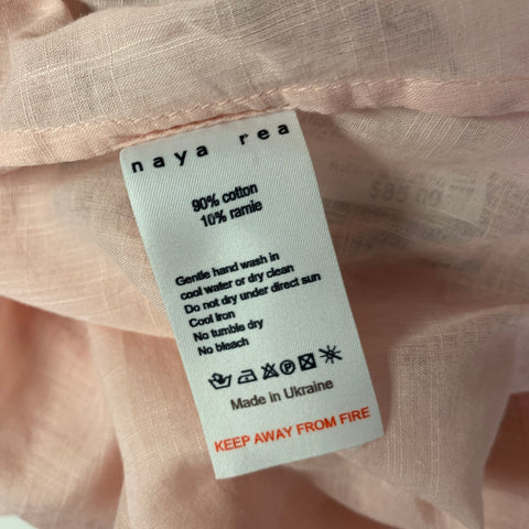 NAYA REA Size S Peach Cotton Blend Balloon sleeves Blouse