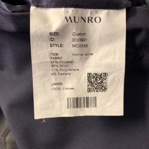 ATELIER MUNRO Size M Navy Solid Polyester Blend Windbreaker Jacket