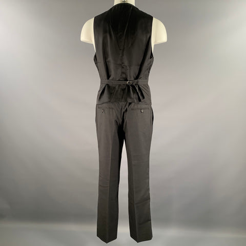 ONASSIS Size 42 Grey Wool 2 Piece Vest Trouser Set