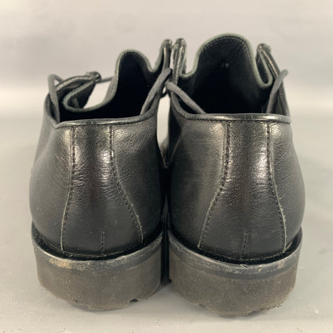 DSQUARED2 Worlds End Size 7 Black Silver Studded Leather Lace Up Shoes