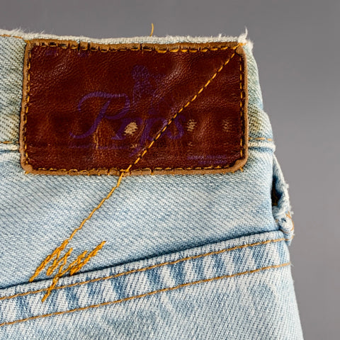 PRPS Size 28 Blue Distressed Cotton Straight Slim Five Pockets Jeans
