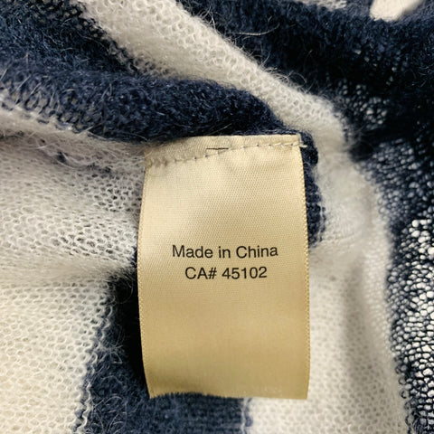 SCOTCH AND SODA Size M Navy Cream Stripe Crew Neck Pullover