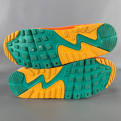 NIKE Size 12 Orange Multi-Color Layered Suede Runner Sneakers