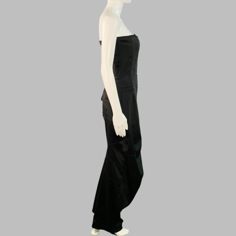 DOLCE & GABBANA KIM Size 4 Black White Acetate Blend Strapless Cargo Jumpsuit