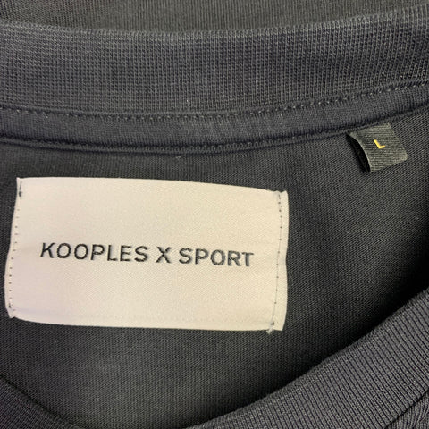 KOOPLES x SPORT Size L Black Blue Camouflage Skull Short Sleeve T-shirt