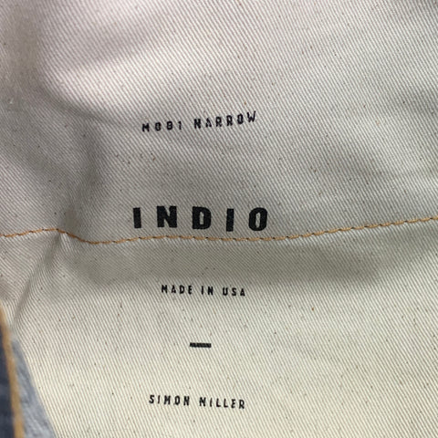 SIMON MILLER Size 32 Indio Indigo Contrast Stitch Selvedge Denim Slim Jeans