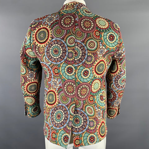ATELIER MUNRO Size 38 Abstract Wool Peak Lapel Sport Coat