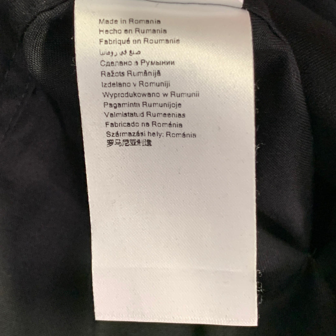 ETON Size 39 Black Cotton Twill Spread Collar Button Down Long Sleeve Shirt