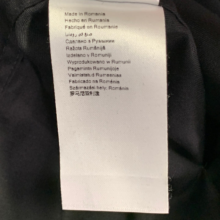 ETON Size 39 Black Cotton Twill Spread Collar Button Down Long Sleeve Shirt