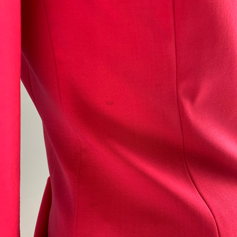 LA PERLA Size 4 Pink Fuchsia Wool Eastane Double Breasted Pants Suit