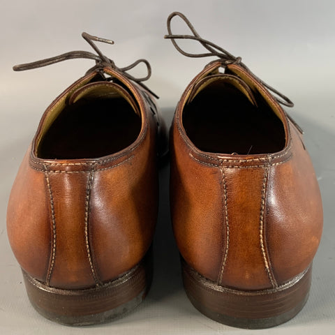 STEFANOBI Size 10  Brown Cut Out Leather Oxford Lace Up Shoes