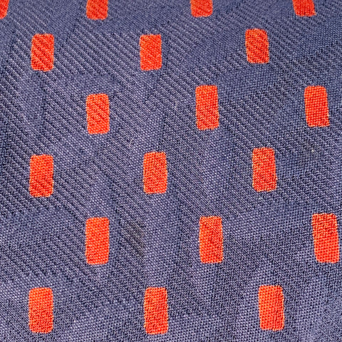 ERMENEGILDO ZEGNA Navy Red Rectangles Silk Tie