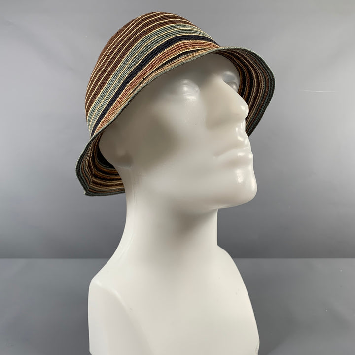 PAUL SMITH Size L Brown Beige Woven Hemp Hats