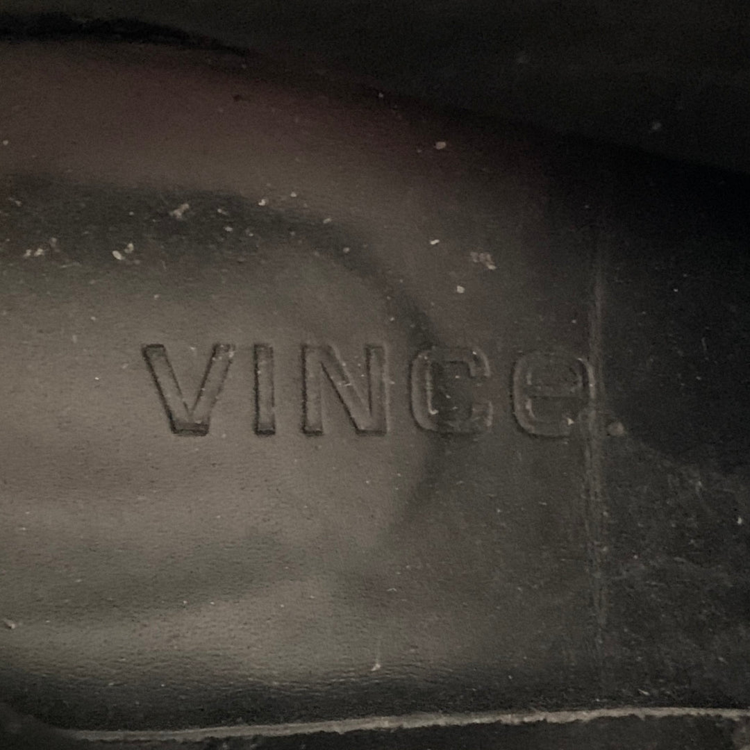 VINCE Size 7.5 Grey Brown Suede Chunky Heel Boots
