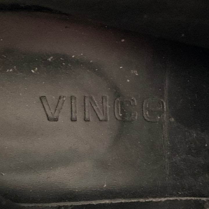 VINCE Size 7.5 Grey Brown Suede Chunky Heel Boots