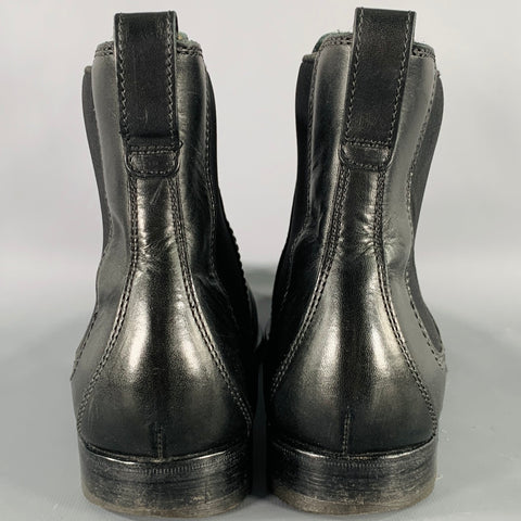 LANVIN Size 9 Black Leather Chelsea Ankle Boots