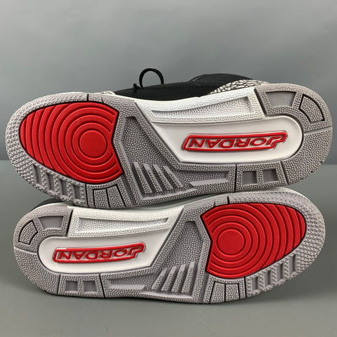 NIKE Talla 6 Zapatillas altas de cuero con patrones mixtos en negro y gris
