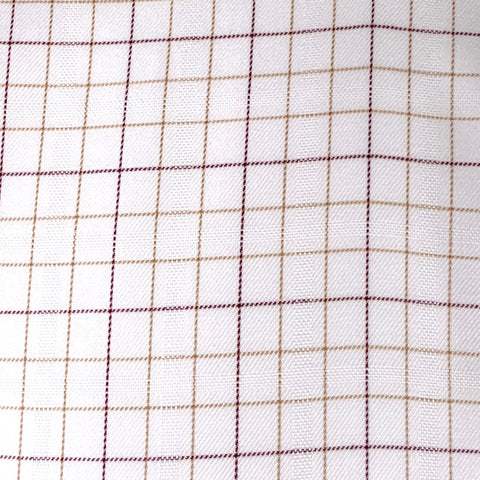 LUCIANO BARBERA Size M Off White Tan Checkered Cotton Long Sleeve Shirt