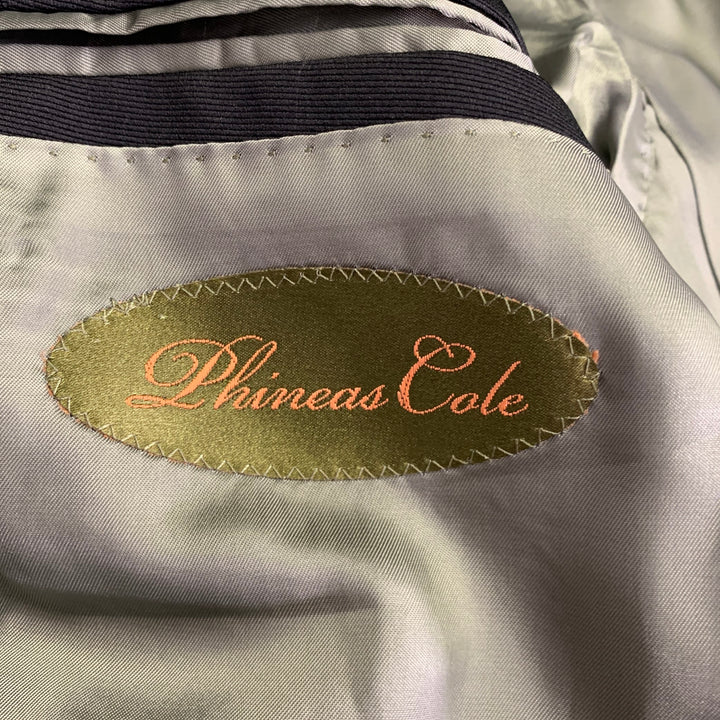 PHINEAS COLE Size 38 Black Wool Peak Lapel Tuxedo
