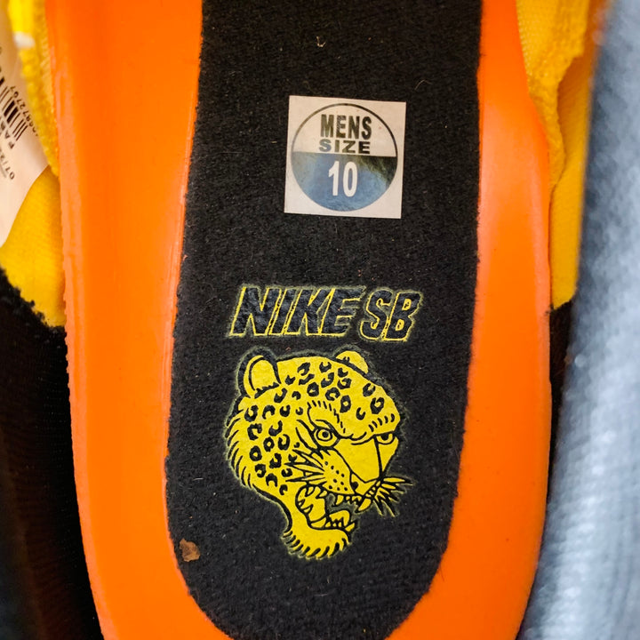 NIKE Size 10 SB Bruin Hyperfeel Yellow Black Suede Lace-Up Low Top Sneakers