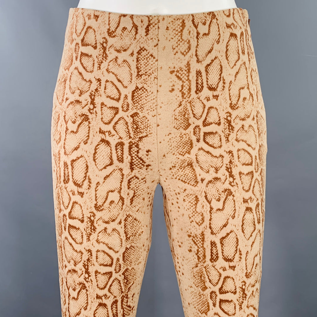 STAND STUDIO Size XS Tan Brown Polyester Blend Snakeskin Print Leggings