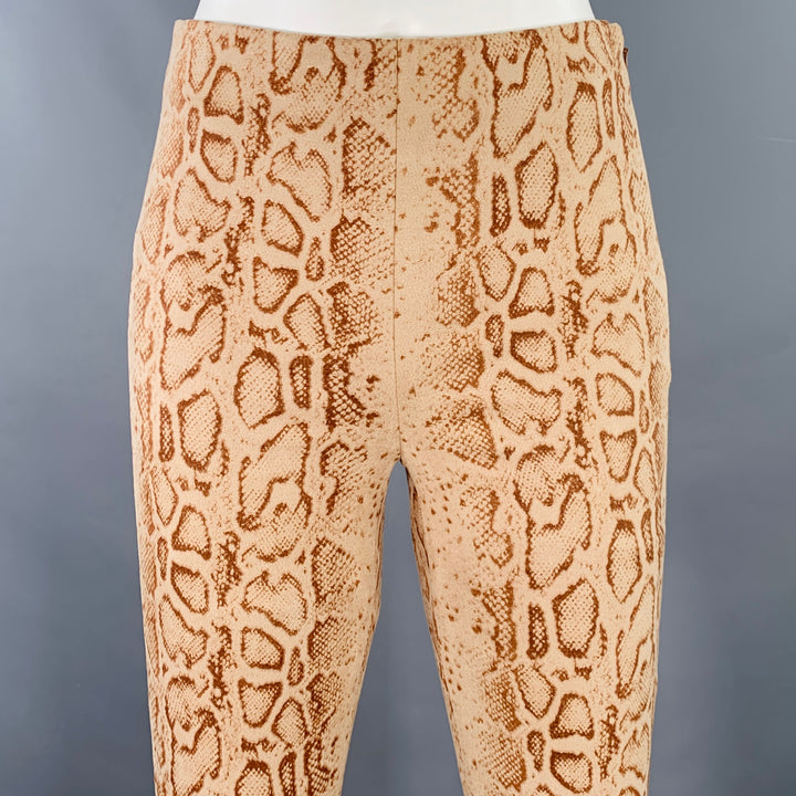 STAND STUDIO Size XS Tan Brown Polyester Blend Snakeskin Print Leggings