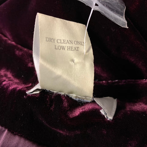 NEIMAN MARCUS Size 16 Burgundy Plum Rayon Silk Beaded Open Front Coat