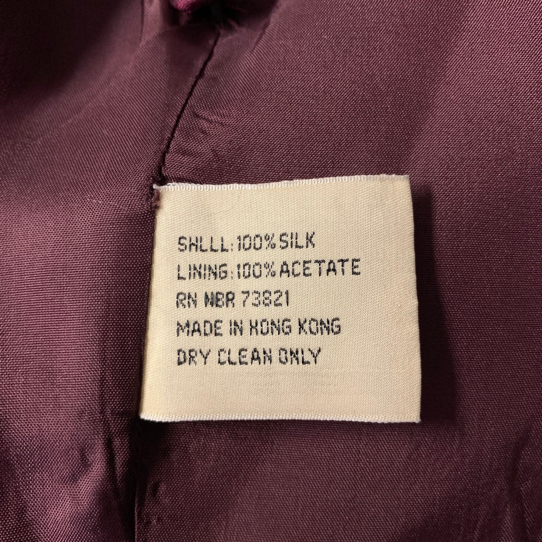 WILKE RODRIGUEZ Size L Burgundy Green Stripe Silk Vest