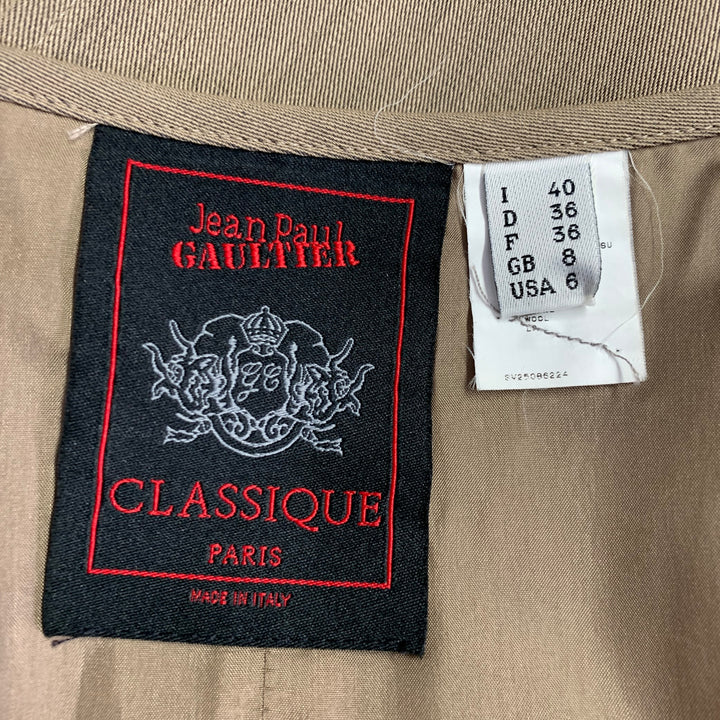 JEAN PAUL GAULTIER Size 6 Beige Wool Single Breasted Skirt Suit