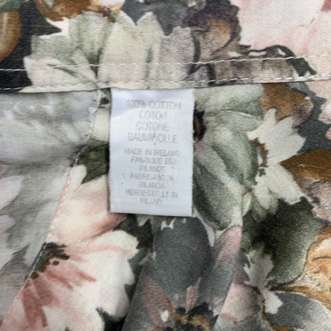 PAUL SMITH Size XXL Cream Olive Floral Cotton One Pocket Long Sleeve Shirt