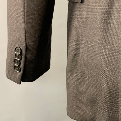 POLO by RALPH LAUREN Size 40 Regular Black Glenplaid Virgin Wool Notch Lapel Suit