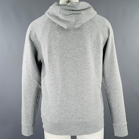VINCE Size M Grey Heather Cotton Hooded Sweatshirt