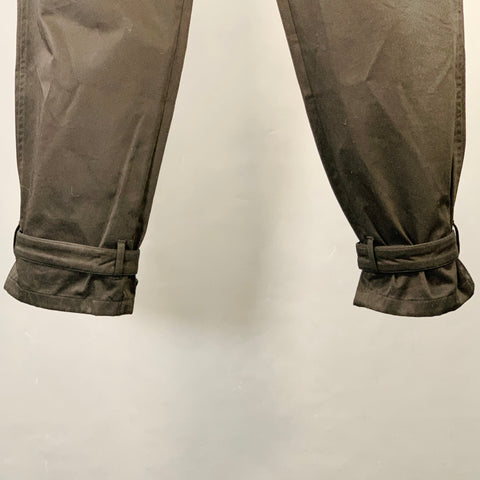 MARNI Size 32 Black Twill Cotton Belted Casual Pants