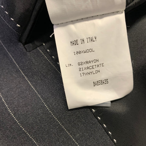 NEIL BARRETT Chest Size XL Grey Pinstripe Wool Notch Lapel 34 35 Suit